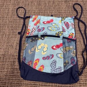 Stylish Flip-Flop Print Drawstring Backpack